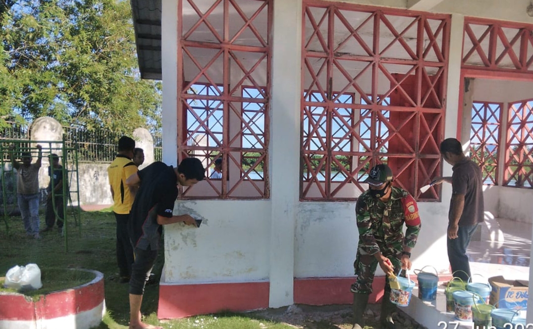 Sambut HUT Bhayangkara ke 75, Makam Teuku Cut Ali Dipercantik, Ini Pesan Kapolsek