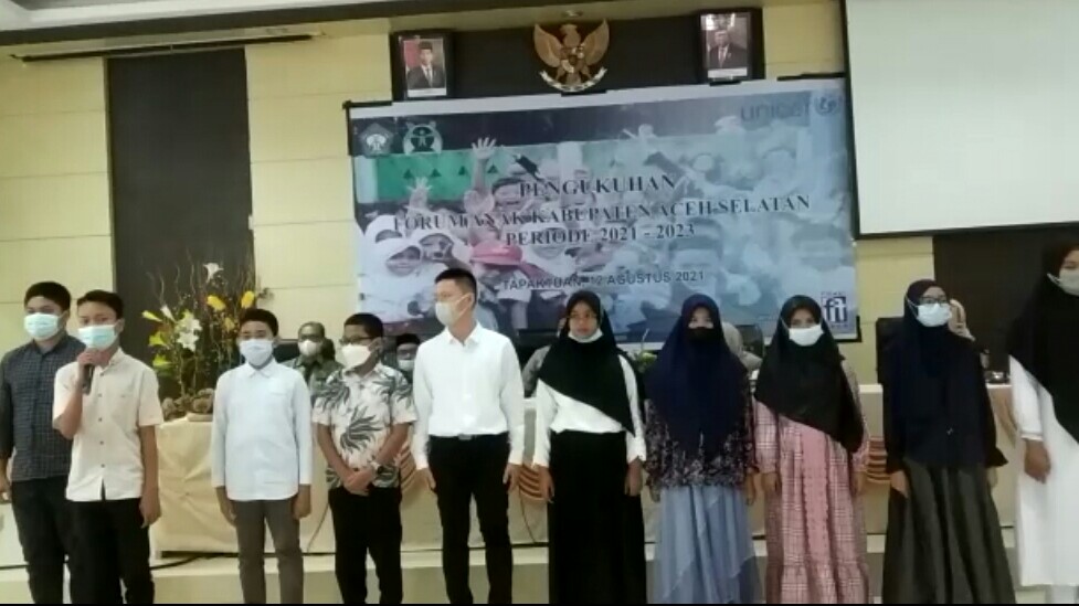 Forum Anak Kabupaten Aceh Selatan Periode 2021-2023 Dikukuhkan