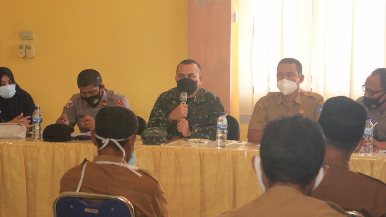 Dandim Aceh Selatan Hadiri Rakor  Percepatan Vaksinasi Di Pasie Raja