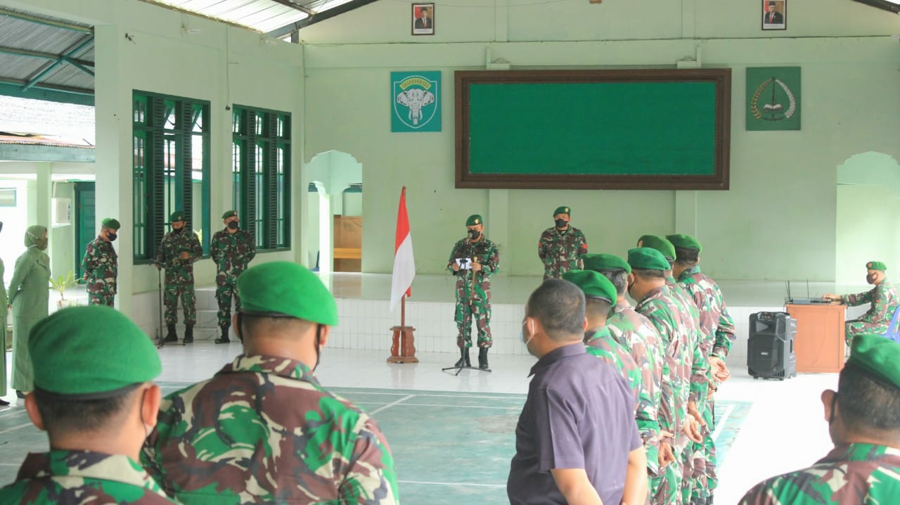 Kodim 0107/Aceh Selatan Gelar Upacara Kenaikan Pangkat dan Pindah Satuan