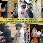Sambut HUT Brimob Ke 76, Batalyon C Pelopor Bagikan Sembako Kepada Masyarakat Kurang Mampu dan Anak Yatim