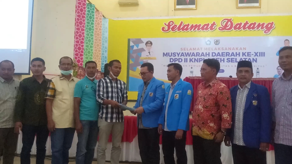 Sudirjo Pimpin DPD II KNPI Aceh Selatan Periode 2021 – 2024