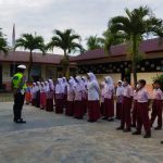 Satlantas Polres Asel Gelar Sosialisasi Kamseltibcar Lantas dan Manfaat Vaksinasi Usia 6 – 11 tahun