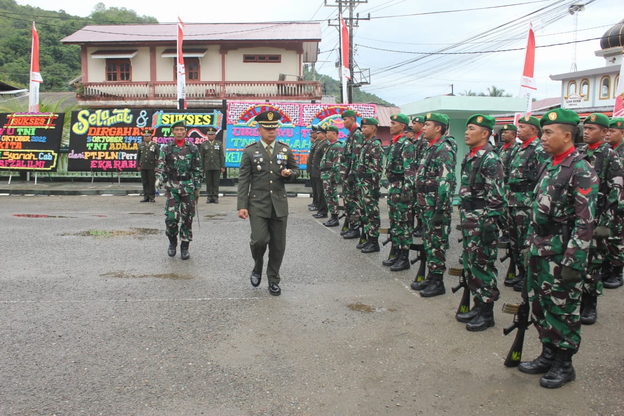 Jajaran Kodim 0107/Aceh Selatan Gelar Upacara Peringatan HUT TNI Ke-77