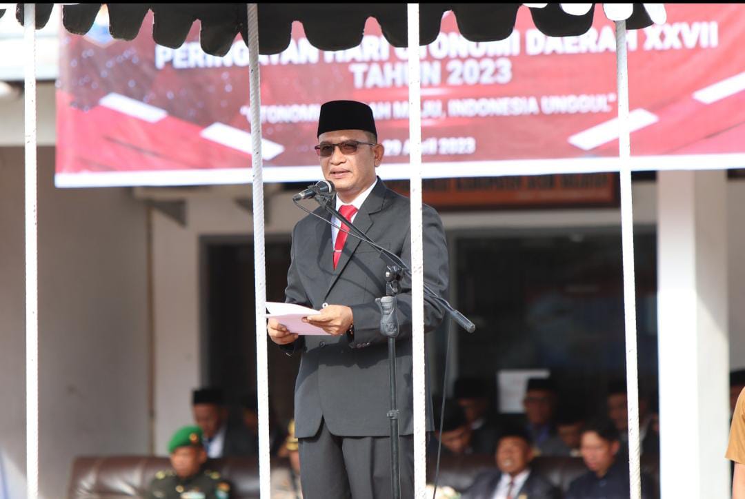 Sekda Cut Syazalisma Pimpin Upacara Hari Otonomi Daerah XXVII Sekaligus Hardiknas Tahun 2023