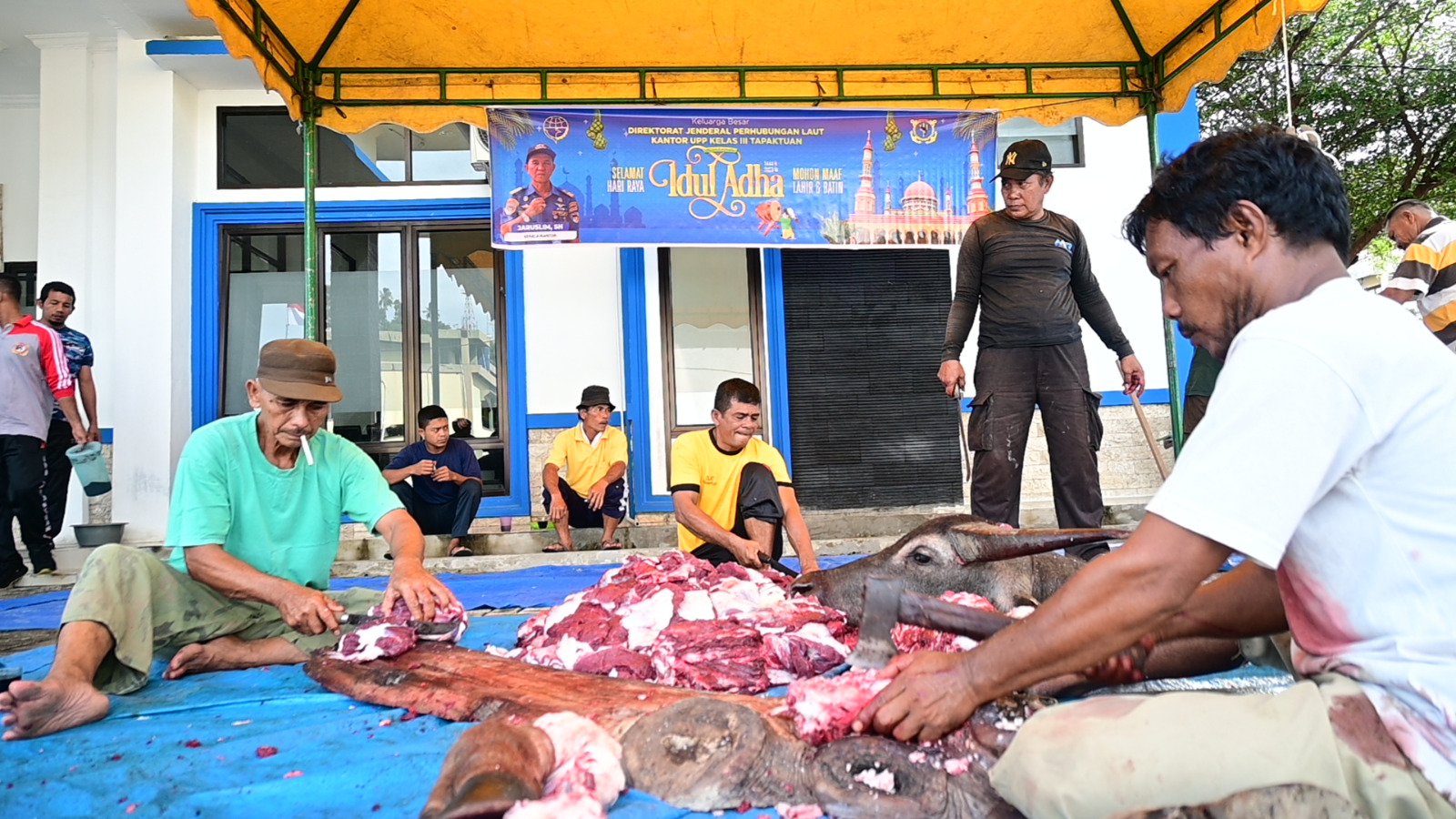 Syahbandar Tapaktuan Bagikan Daging Qurban
