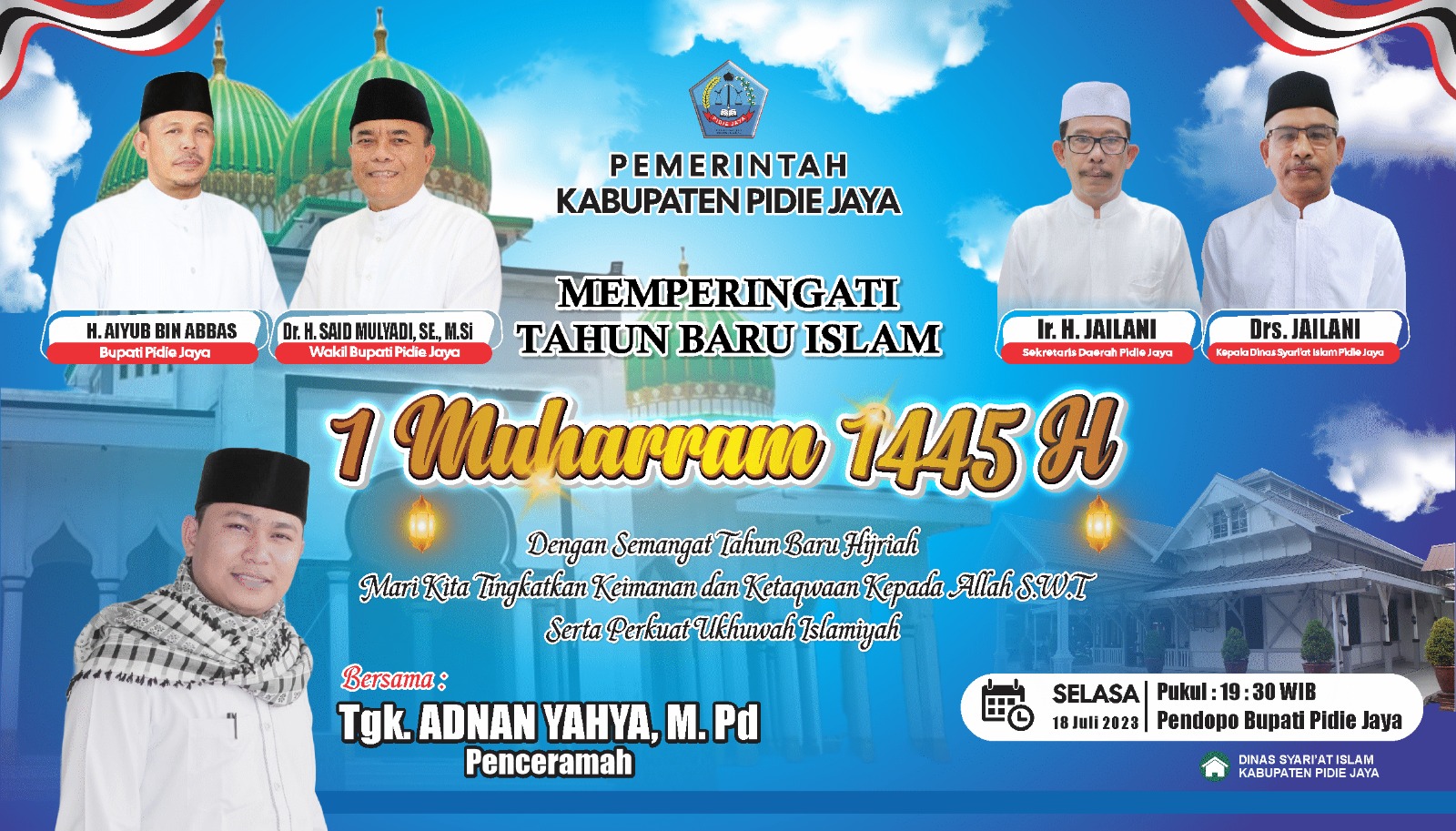 Sambut 1 Muharam 1445 H, Pemkab Pijay Gelar Tabligh Akbar di Mesjid Pendopo