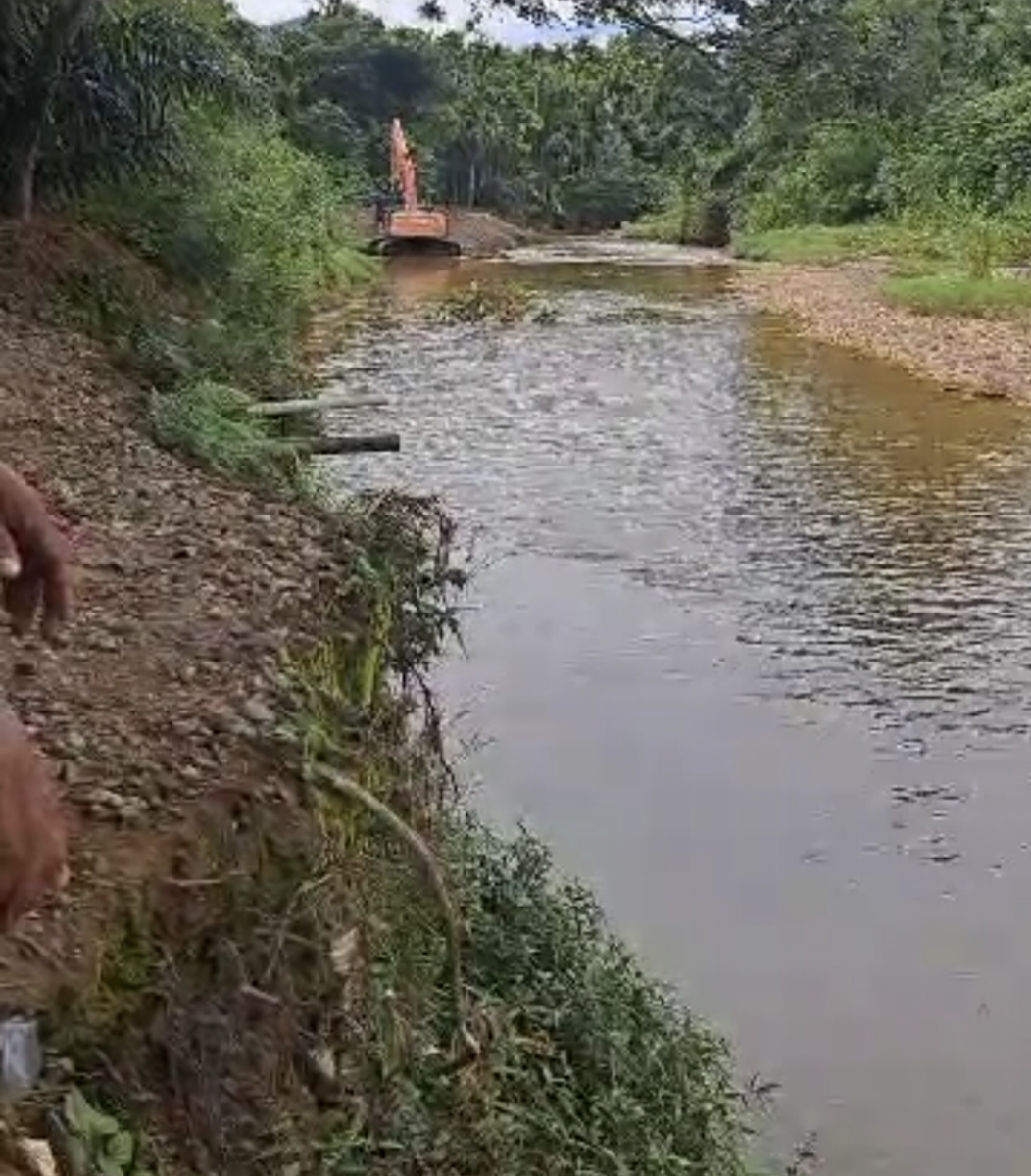 Sungai Keruh Menggamat Disebabkan Oleh Longsoran Tanah Gunung