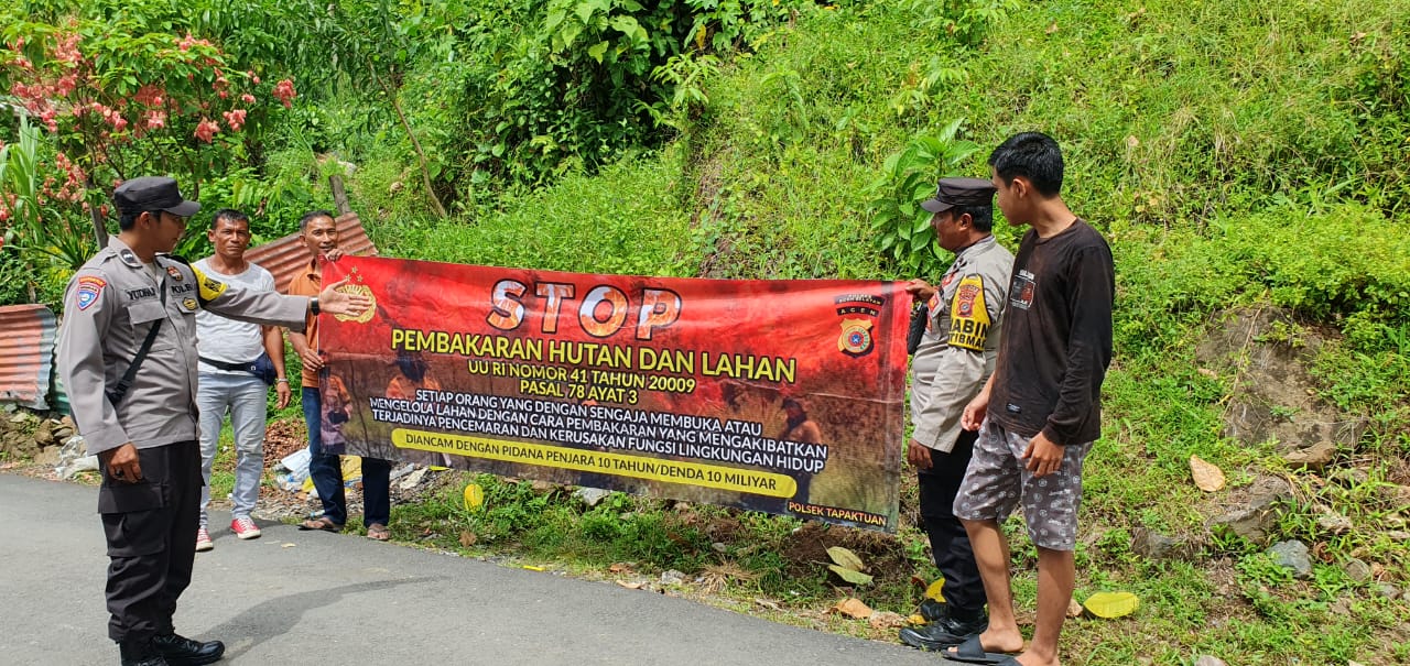 Polsek Tapaktuan Sosialisasi Karhutla, Himbau Masyarakat untuk tidak Melakukan Pembakaran Hutan dan Lahan