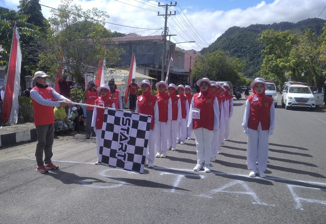 43 Tim Ikut Lomba Gerak Jalan Tingkat SLTA, Dalam Rangka Meriahkan HUT RI KE-78
