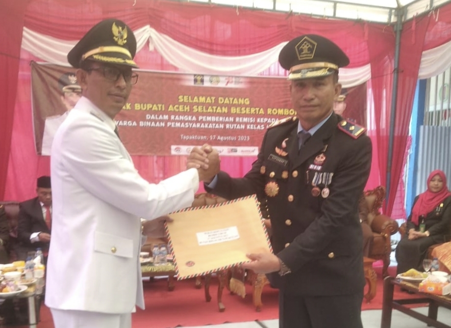 122 Orang Warga Binaan Rutan Kelas II-B Aceh Selatan Dapat Remisi di hari HUT RI ke 78