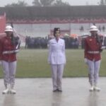 Penurunan Bendera diguyur Hujan di Aceh Selatan