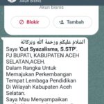 Hati – Hati, Oknum Catut Nama dan Foto Pj. Bupati Aceh Selatan Melalui WA, Mengaku Salurkan Donasi