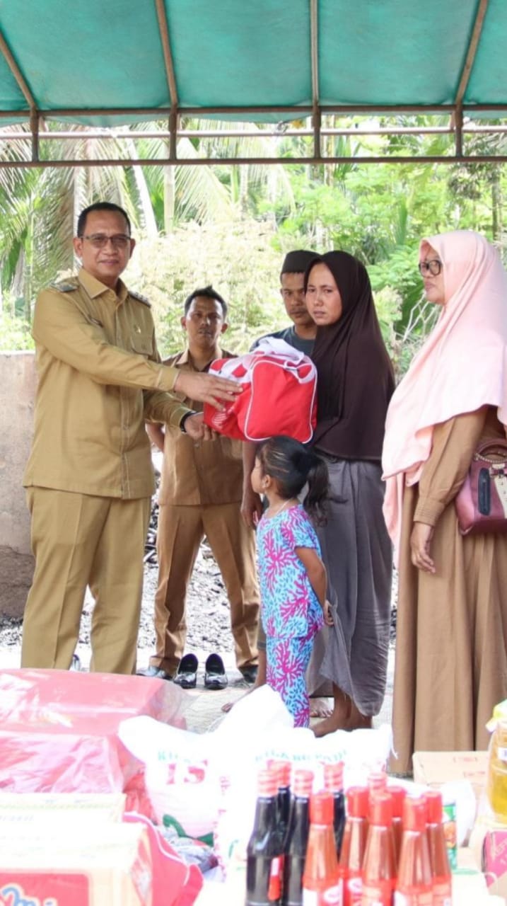 Beri Bantuan Masa Panik Kebakaran Kluet Tengah, Pj. Bupati Aceh Selatan, Cut Syazalisma S.STP, Kunjungi Lokasi Kebakaran