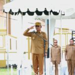 Apel Gabungan PNS Aceh Selatan Pasca Cuti Lebaran 1445 H, Di Pimpin Langsung Oleh Pj Bupati Aceh Selatan Cut Syazalisma