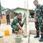 Danrem 012/TU Pasang Batu Bata Pertama Pembangunan Perumahan Prajurit Kodim 0107/Asel