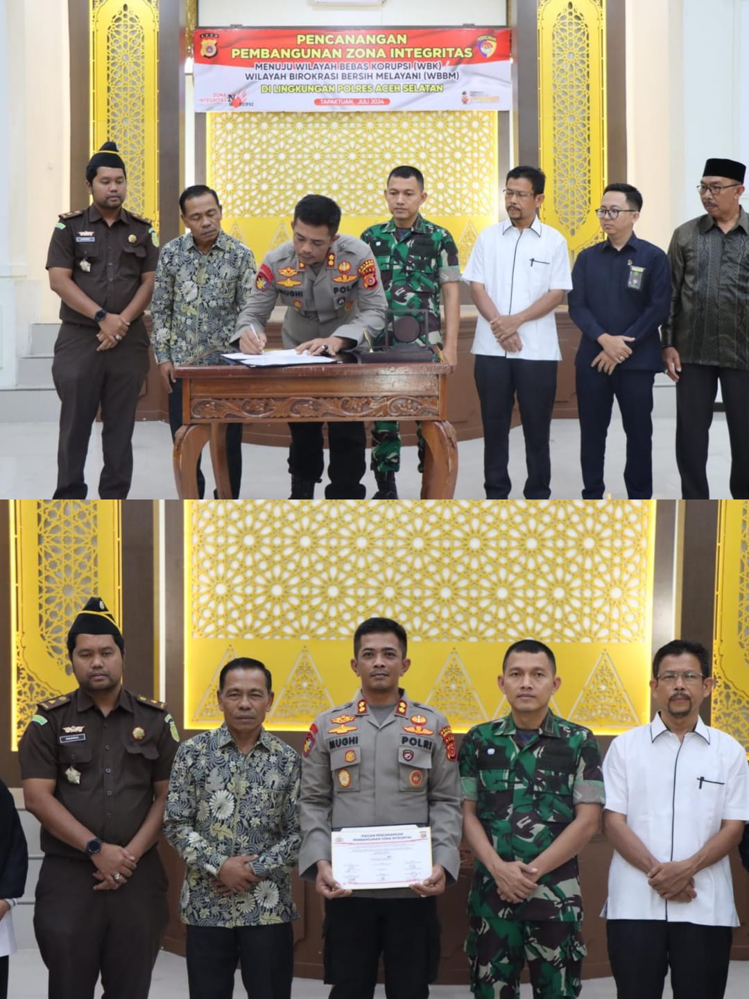 Polres Aceh Selatan Mencanangkan Pembangunan Zona Integritas Menuju WBK dan WBBM.