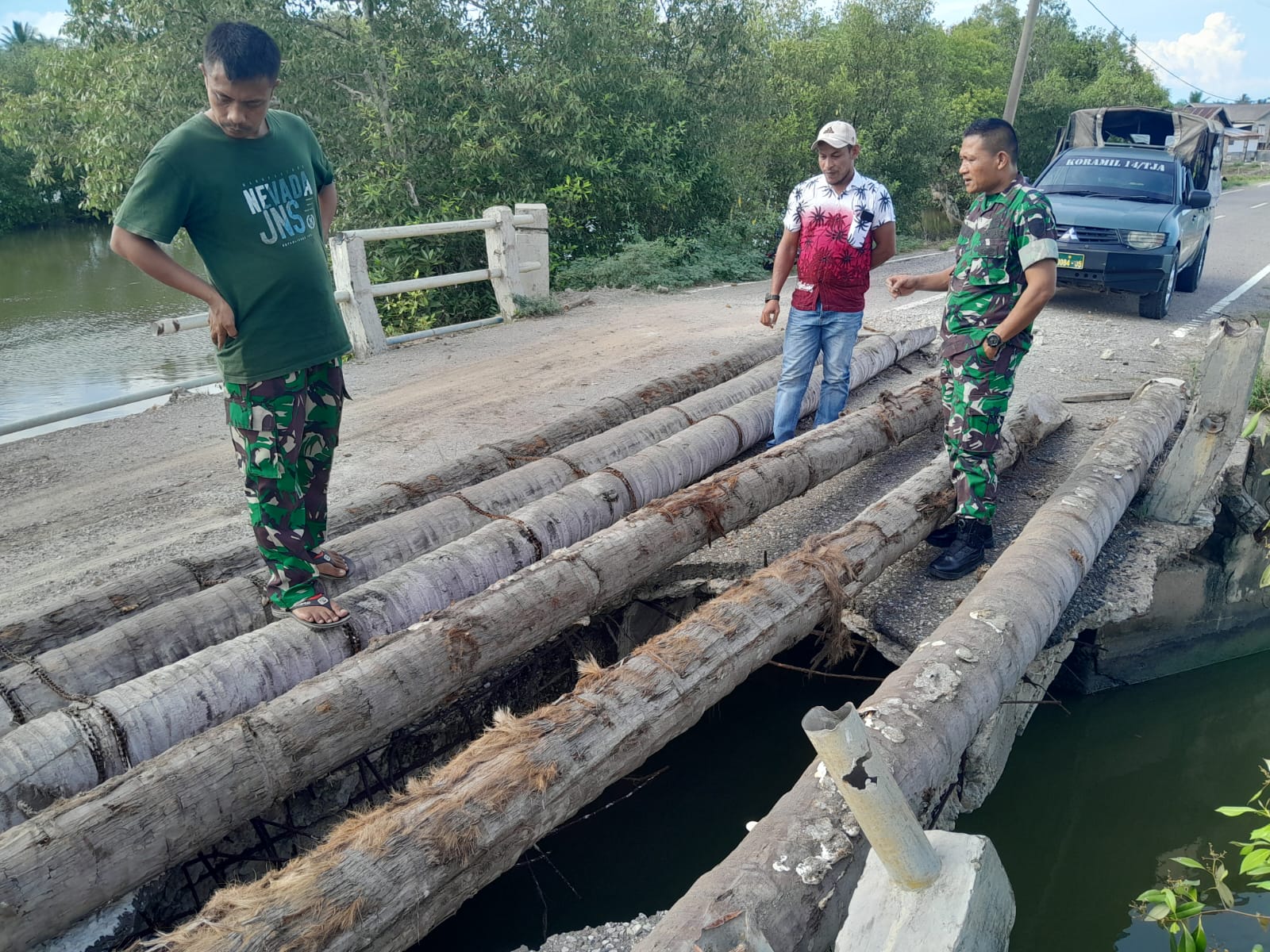 Respon Cepat Pangdam Iskandar Muda Tangani Jembatan Rusak di Aceh Utara