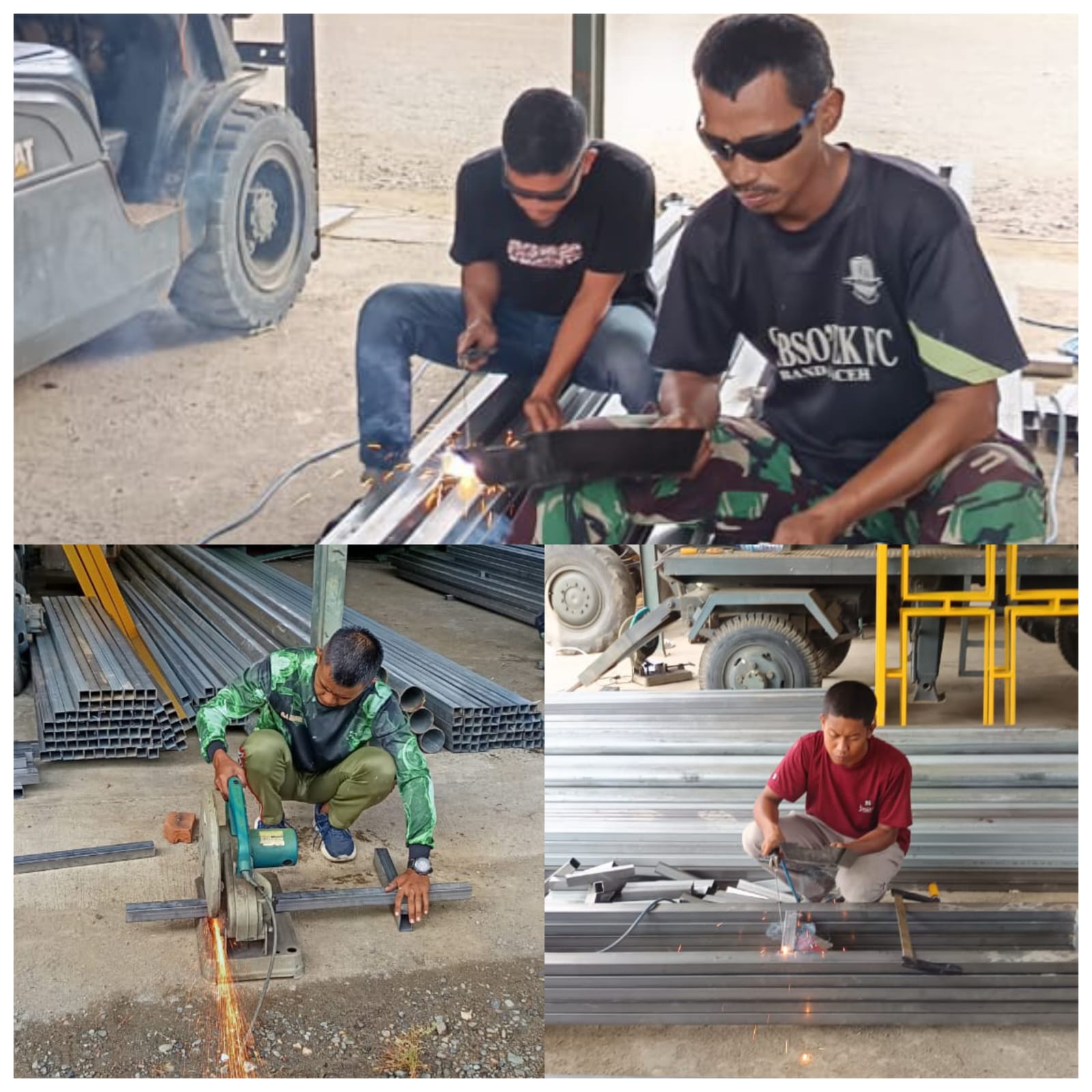 Pemasangan Kanopi Dan Tulisan Akrilik Di SMPN 1 Banda Aceh Hari Ke-3