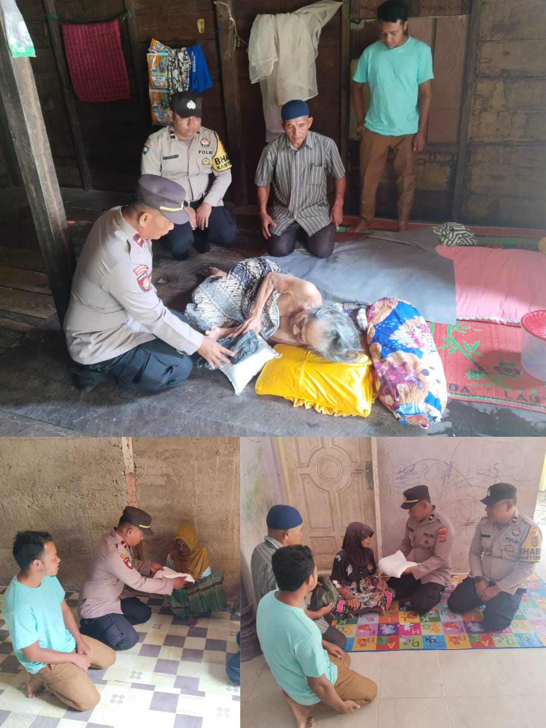 Bantu Beban Ekonomi, Polsek Kluet Utara Bagikan Paket Bahan Pokok Kepada Warga Lansia