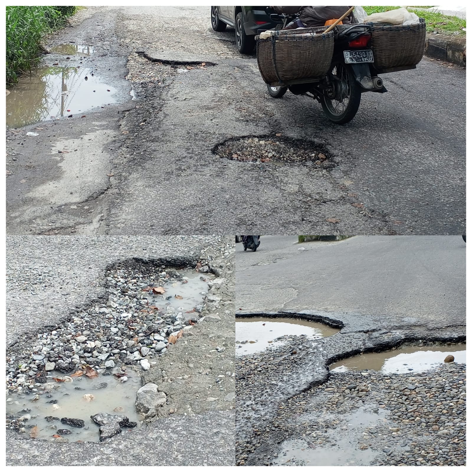 Miris !!! Beberapa Titik Jalan Antar Kecamatan, Lintas RSUD Sangat Memperhatinkan