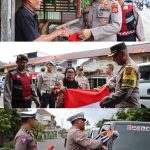 Kapolres Aceh Selatan Bagikan Bendera Merah Putih Kepada Masyarakat, Sambut Hari Kemerdekaan RI-79