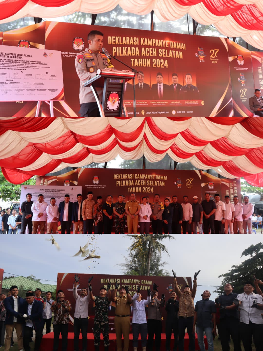 Kapolres Aceh Selatan Hadiri Deklarasi Kampanye Damai Pilkada 2024.