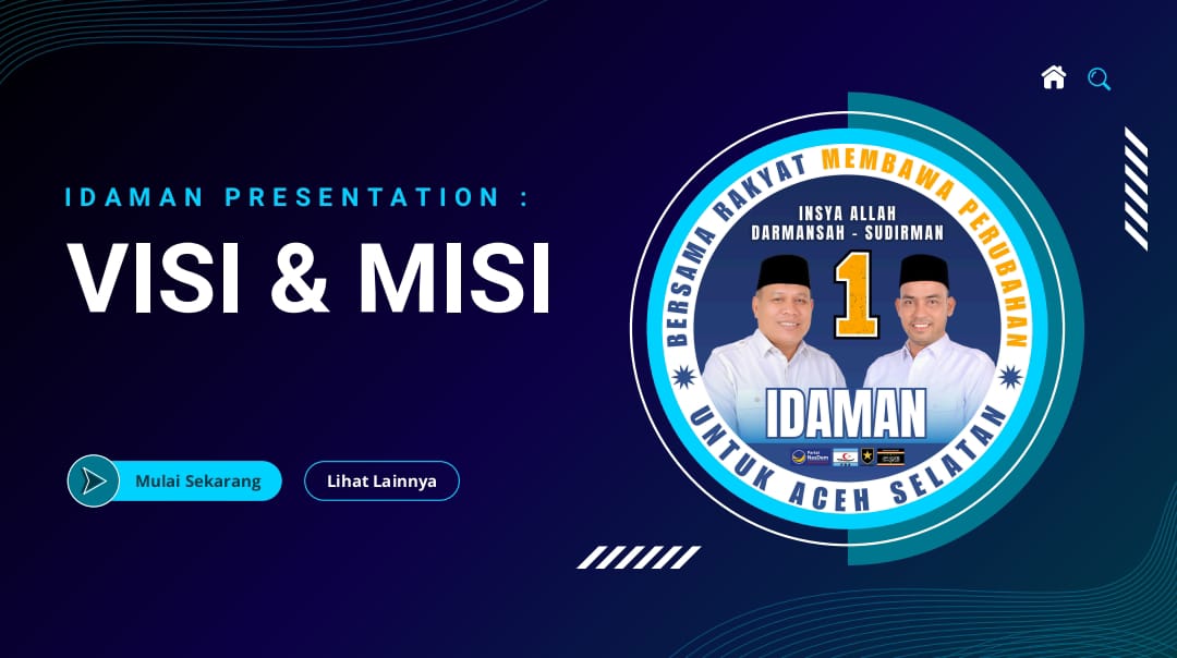 Inilah 28 Item Visi dan Misi Paslon No Urut 01 IDAMAN (Darmansah – Sudirman)