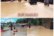 Banjir Di Tiga Desa, Kecamatan Sultan Daulat, Belum Turun Bahkan Berpotensi Tambah Naik.