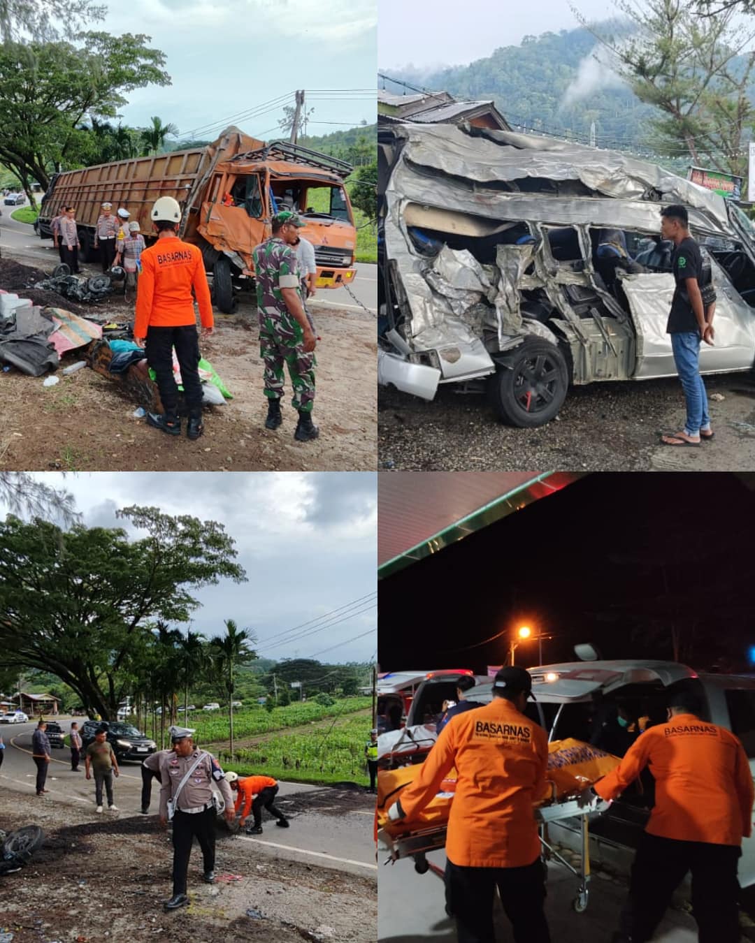 Tim SAR Gabungan Evakuasi Korban Kecelakaan Lalu Lintas di Lembah Seulawah Aceh Besar
