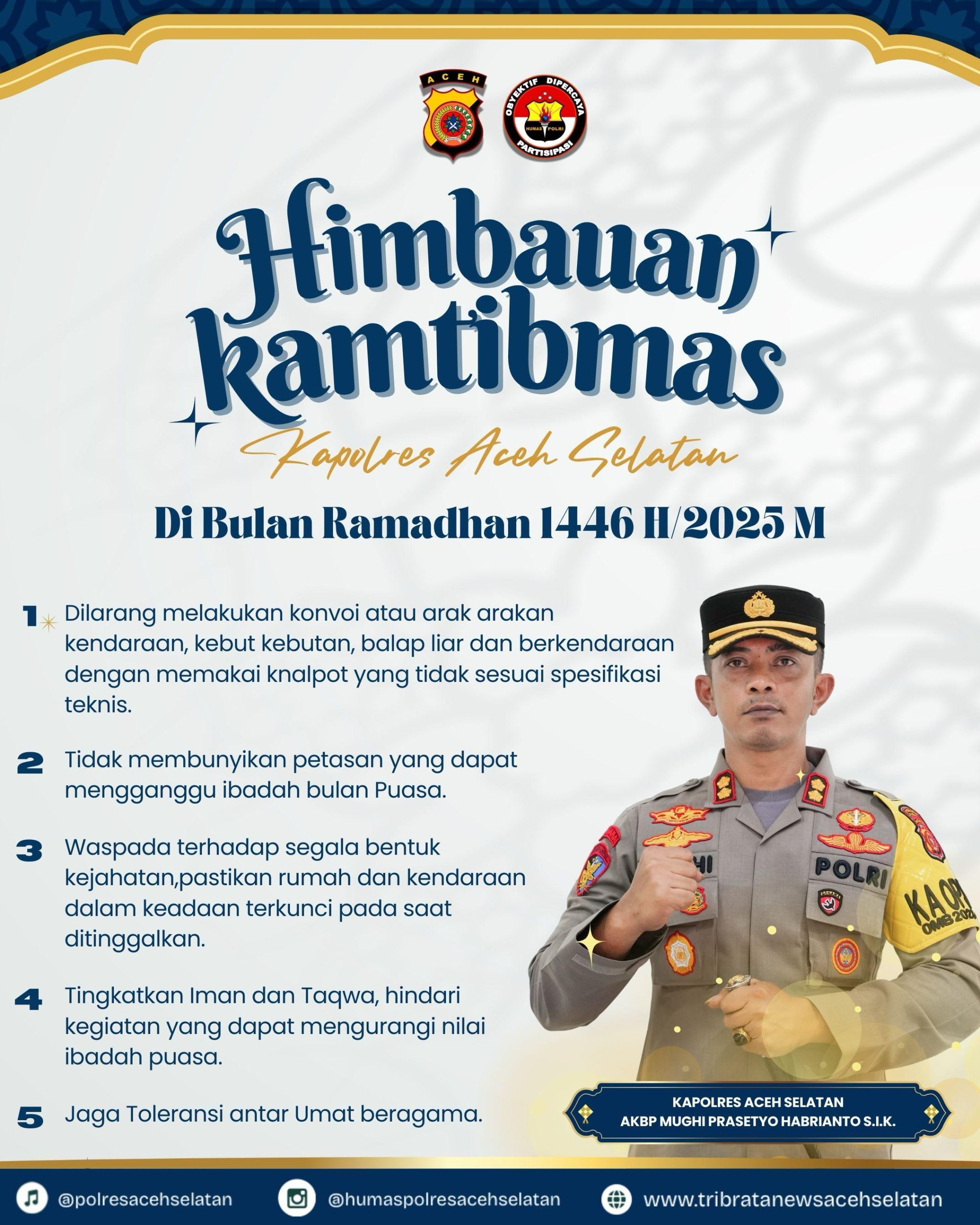 Himbauan Kamtibmas Polres Aceh Selatan dalam Bulan Ramadhan.