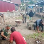 ‎Satgas TMMD ke-124 Kodim 0107/Aceh Selatan Bersama Warga Laksanakan Gotong Royong Pembersihan Masjid