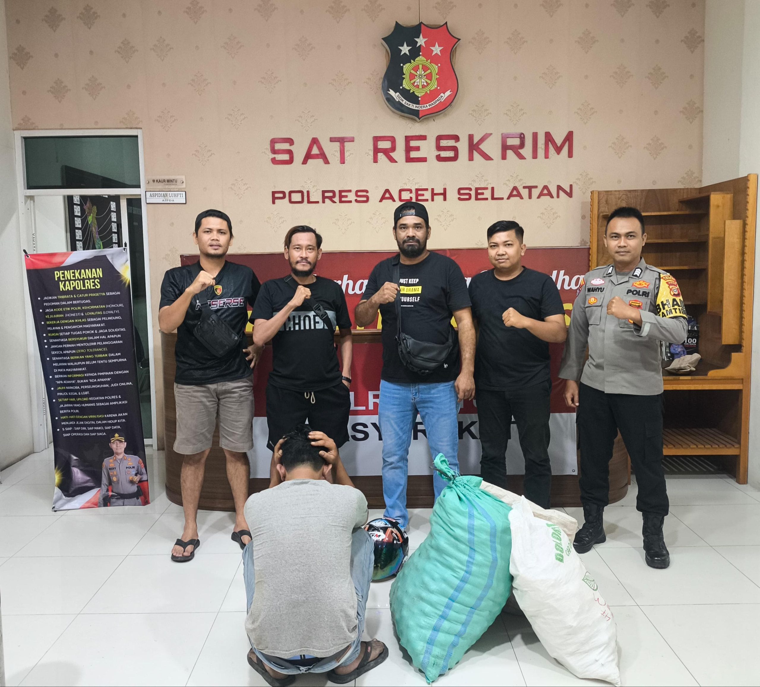 Tim Sat Reskrim Polres Aceh Selatan Bekuk Pelaku Curat di Pasar Inpres