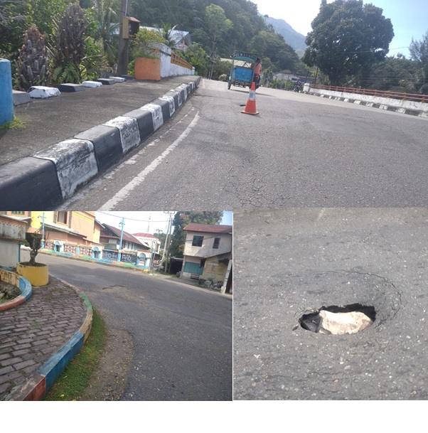 Sejumlah Jembatan Jalan Lintas Nasional Dalam Kota Tapaktuan Kembali Berlubang