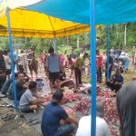Masyarakat Dusun Ujung Pasir Gampong Lhok Bengkuang Timur Laksanakan Penyembelihan Hewan Qurban pada Perayaan Idul Adha 1446 H / 2025 M