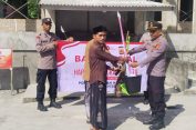 Sambut HUT Bhayangkara ke-79, Polsek Labuhanhaji Barat Gelar Bakti Sosial di Masjid Wilayah Setempat