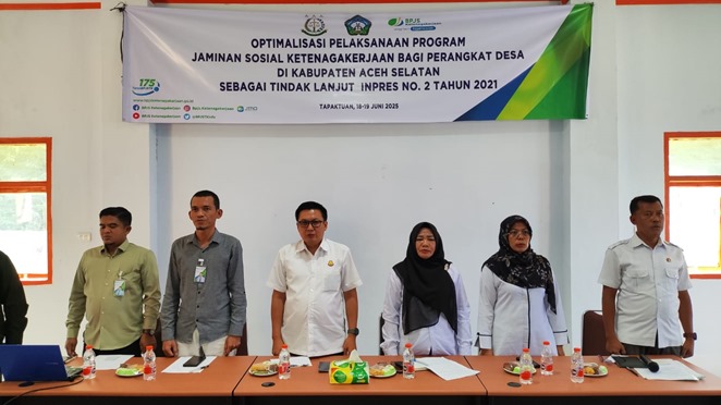 Kejari Aceh Selatan Bersama BPJS Ketenagakerjaan Gelar Kegiatan Sosialisasi Optimalisasi Program Jaminan Sosial Ketenagakerjaan Bagi Perangkat Gampong