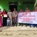 Polsek Trumon Timur Salurkan Bantuan Sembako Kepada Warga Kurang Mampu Dalam Rangka Hut Bhayangkara Ke-79