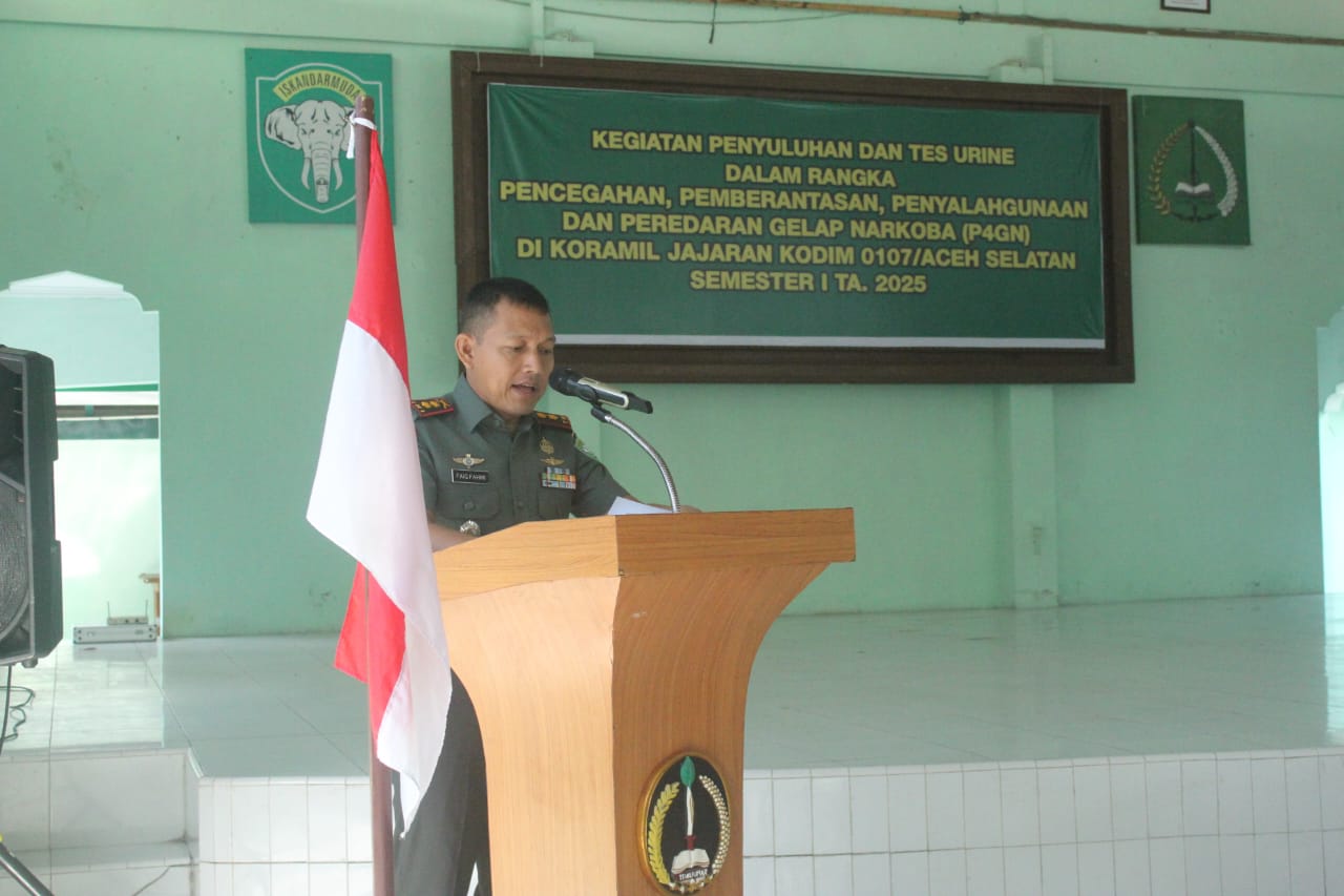 Kodim 0107/Aceh Selatan Gelar Penyuluhan P4GN Semester I Tahun 2025
