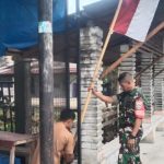 ‎Babinsa dan Perangkat Desa Keude Meukek Gaungkan Semarak Merah Putih