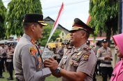 Kapolres Aceh Selatan Pimpin Upacara Kenaikan Pangkat Pengabdian Personel