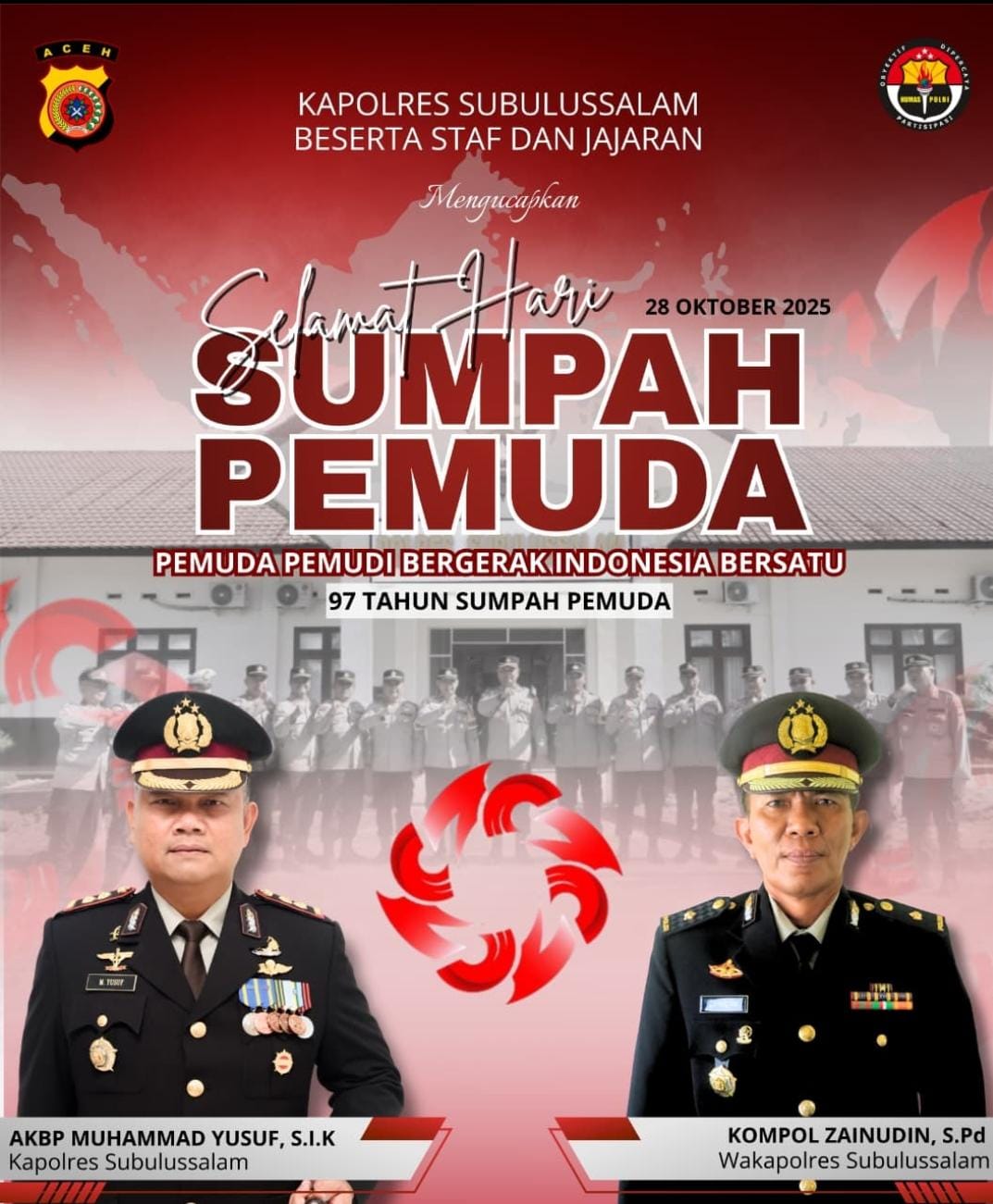 Kapolres Subulussalam AKBP. Muhammad Yusuf, S.I.K Ajak Warga Kibarkan Bendera Merah Putih di Hari Sumpah Pemuda