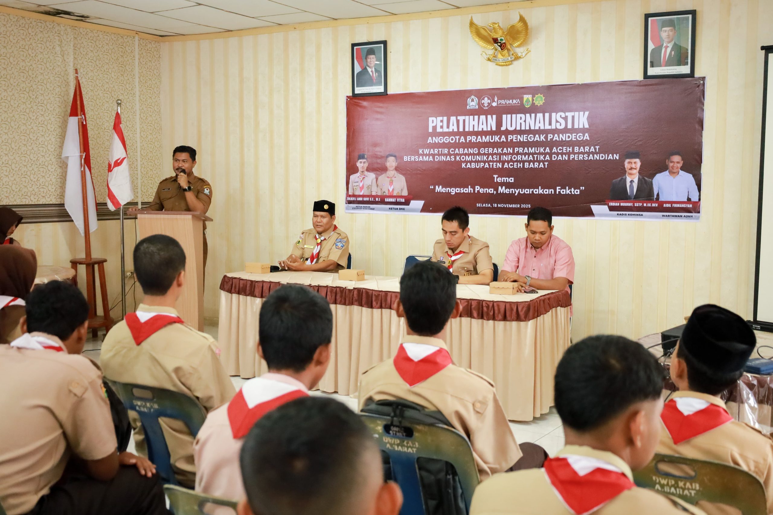 Diskominsa dan Kwarcab Pramuka Aceh Barat Gelar Pelatihan Jurnalistik bagi Anggota Penegak dan Pandega
