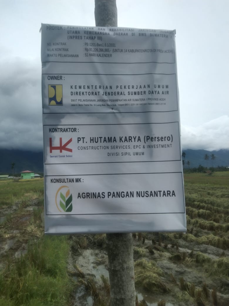 Pengerjaan Proyek Peningkatan dan Rehabilitasi Jaringan Irigasi Oleh Rekanan di Aceh Tenggara Diduga Tidak Sesuai Spesifikasi Teknis