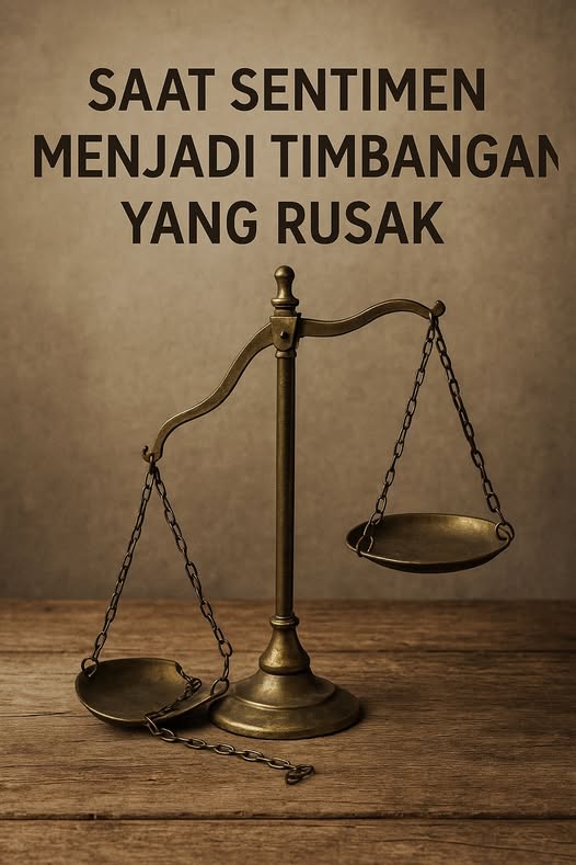 SAAT SENTIMEN MENJADI TIMBANGAN YANG RUSAK (Renungan tentang Keadilan, Hati, dan Amanah yang Harus Dijaga)
