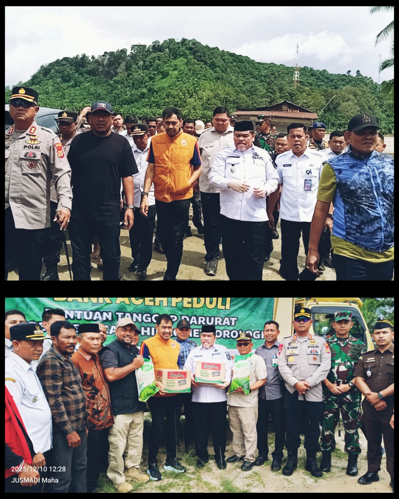 Gubernur Aceh Muzakir Manaf Tinjau Desa Terdampak Banjir di Sultan Daulat, Serahkan Bantuan Darurat.