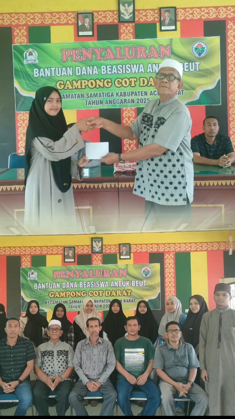 KEUCHIK GAMPONG COT DARAT SERAHKAN BEASISWA ANEUK BEUT