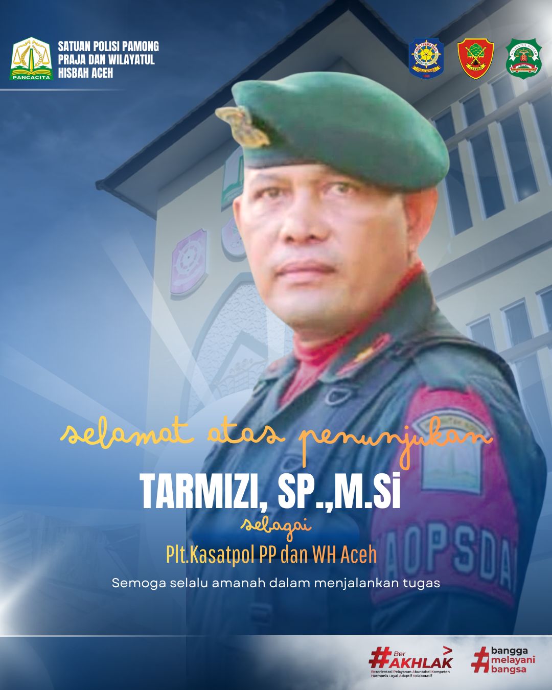 Tarmizi Resmi Ditunjuk sebagai Plt Kasatpol PP dan WH Aceh