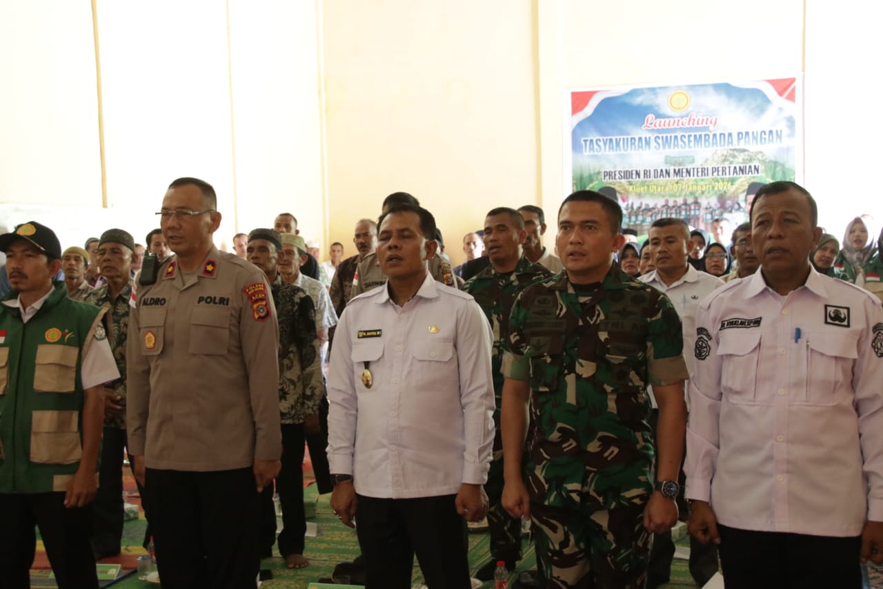 ‎Plt Bupati Aceh Selatan Bersama Forkopimda Ikuti Panen Raya dan Pengumuman Swasembada Pangan Nasional Secara Virtual