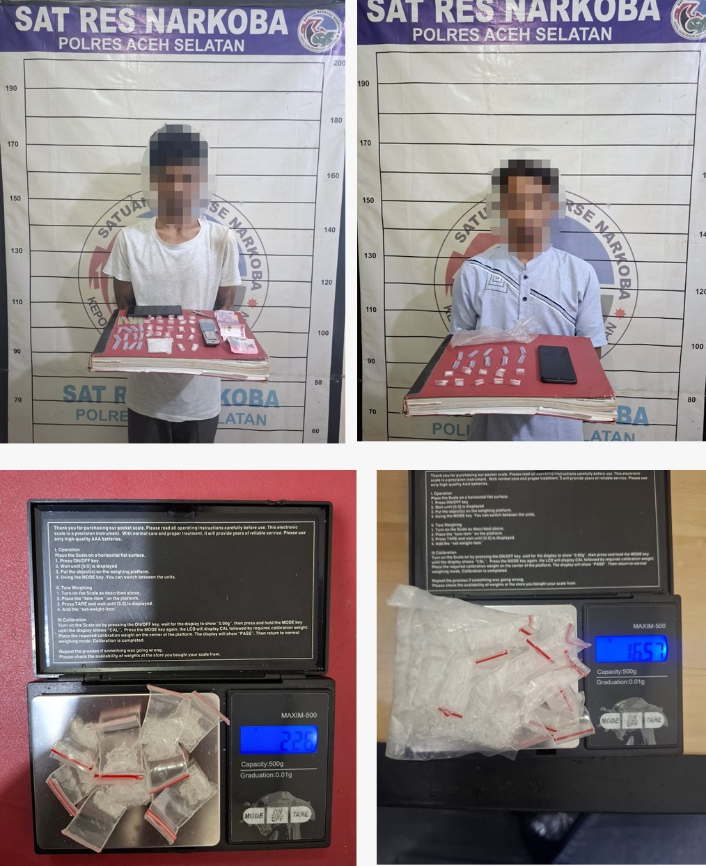 Dua Pelaku dalam Satu Malam, Satresnarkoba Polres Aceh Selatan Kembali Berhasil Amankan 18,83 Gram Sabu